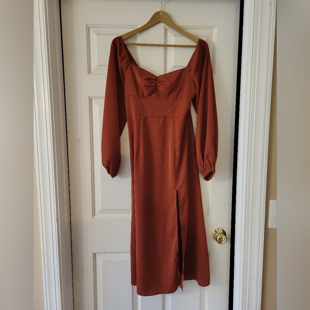 CIDER burnt orange dress in size medium